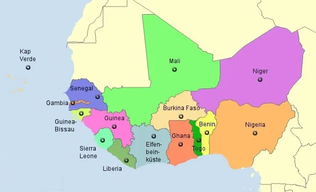 Westafrika Karte