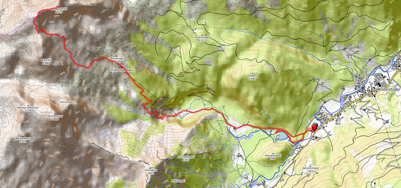 Route bzw. Strecke Großer Priel