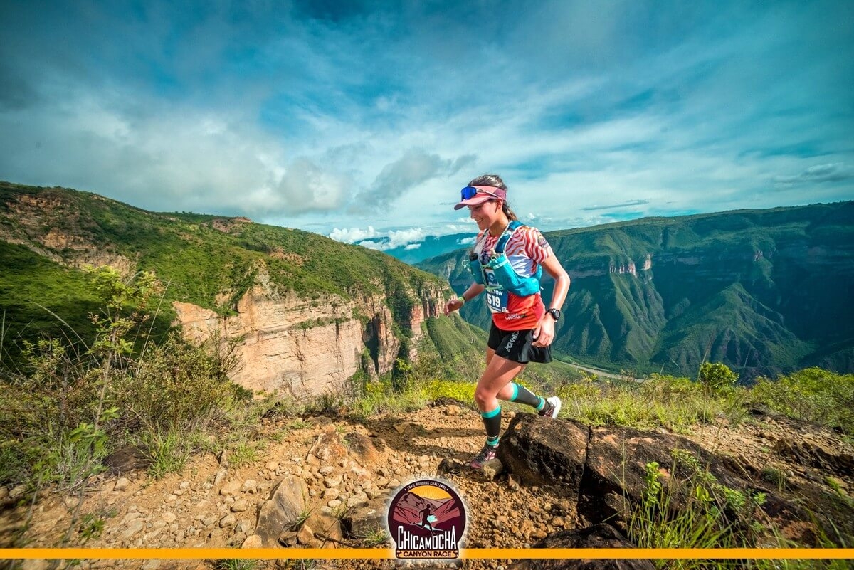 Eine Teilnehmerin beim Chicamocha Canyon Race