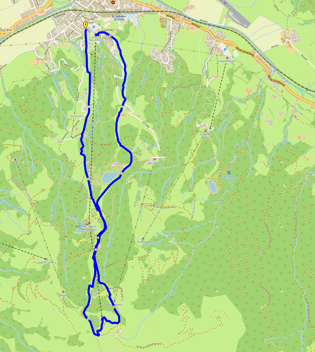 Skitour Harschbichl Karte