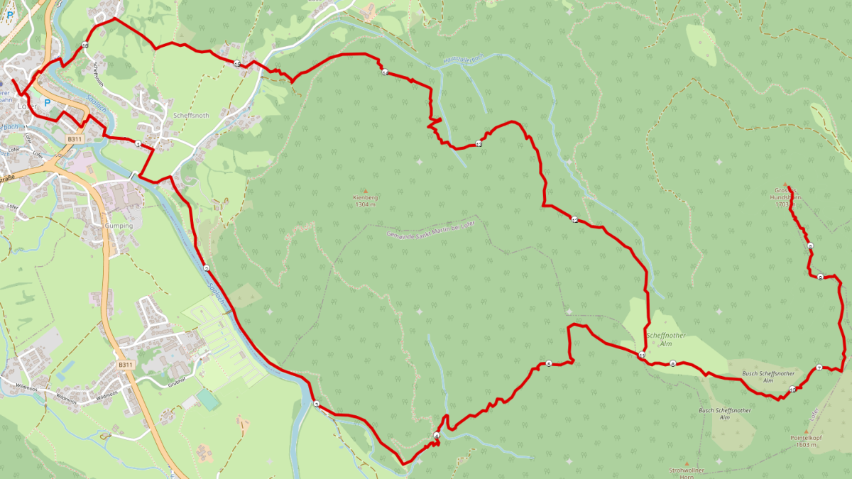 Strecke Hundshorn Wanderung von Lofer