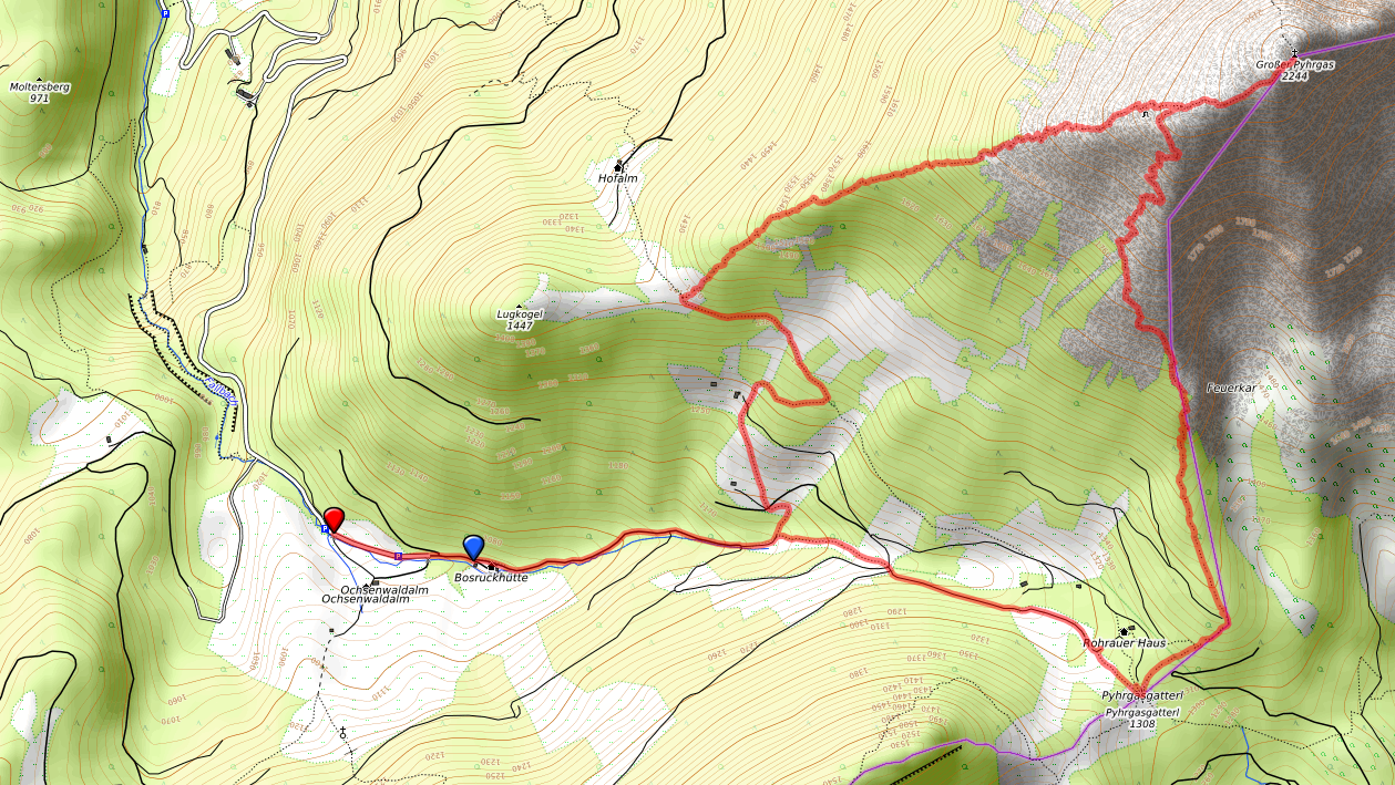 Großer Pyhrgas Route bzw. Strecke