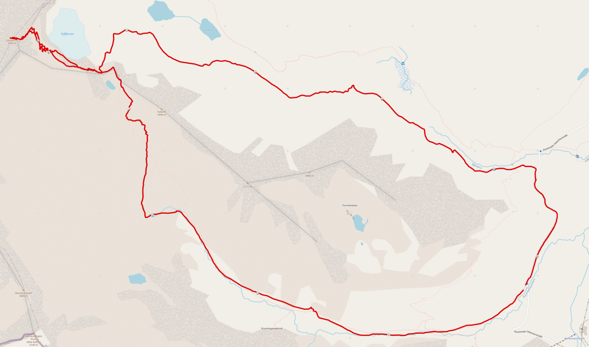 Strecke Skitour Glockturm