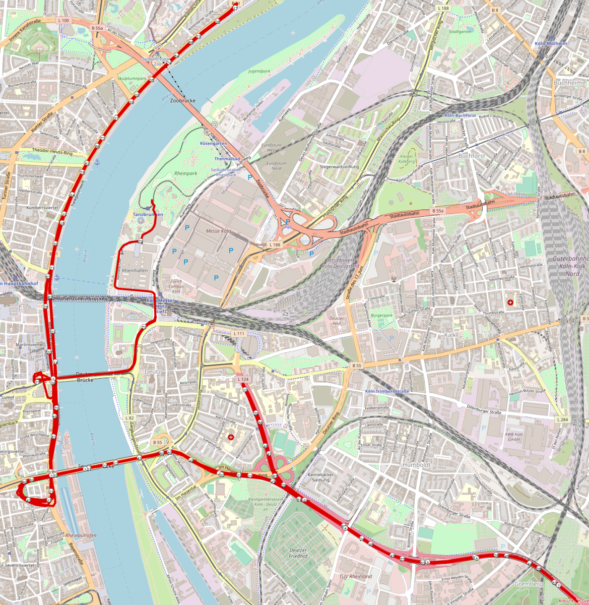 Radstrecke Köln Triathlon