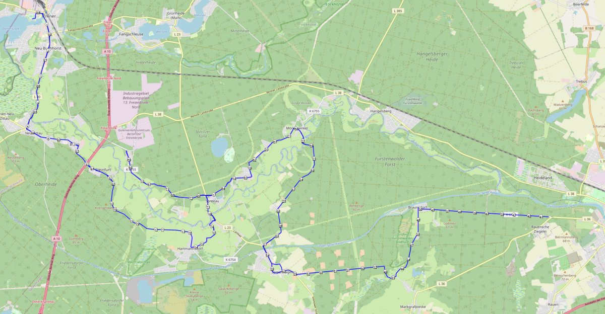 Radstrecke Ironman 70.3 Erkner