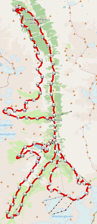 Strecke P90 Pitz Alpine Glacier Trail