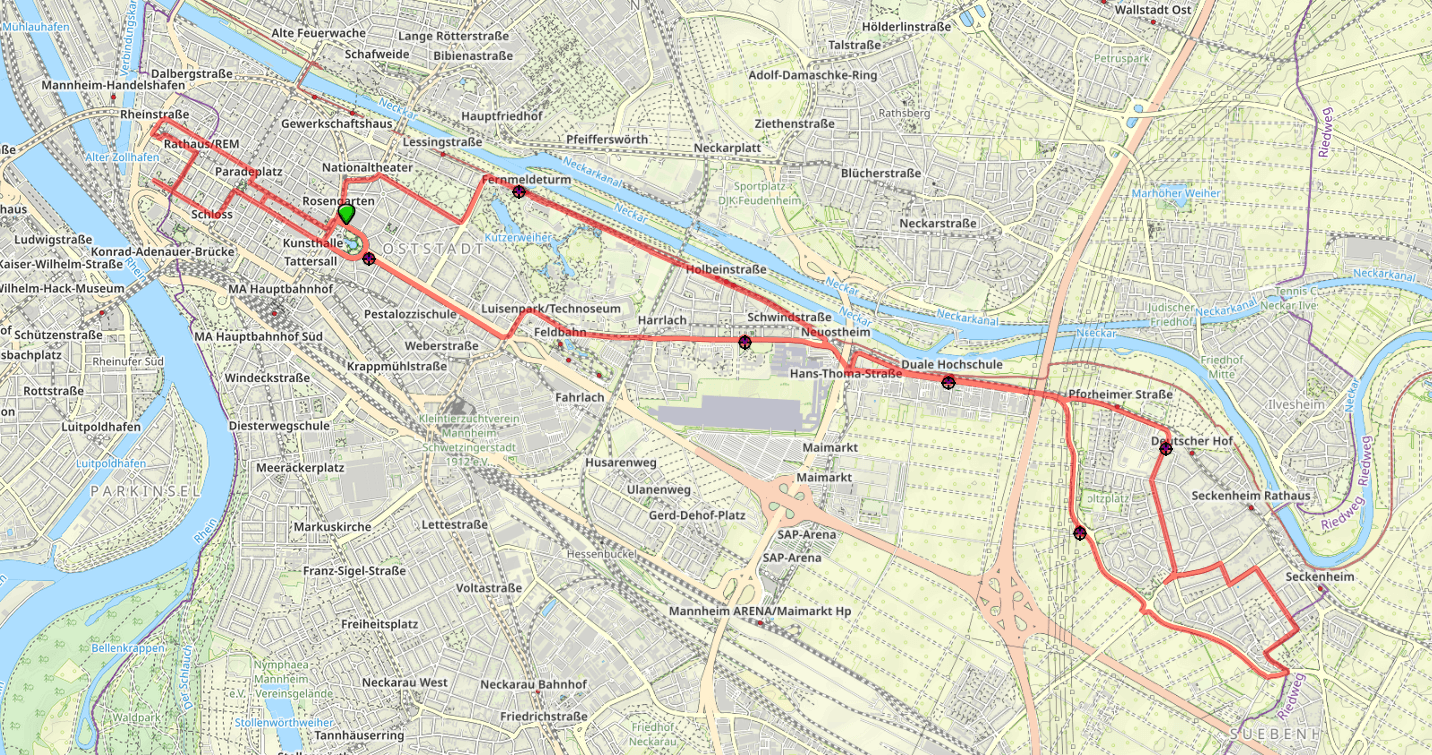 Strecke Mannheim Marathon