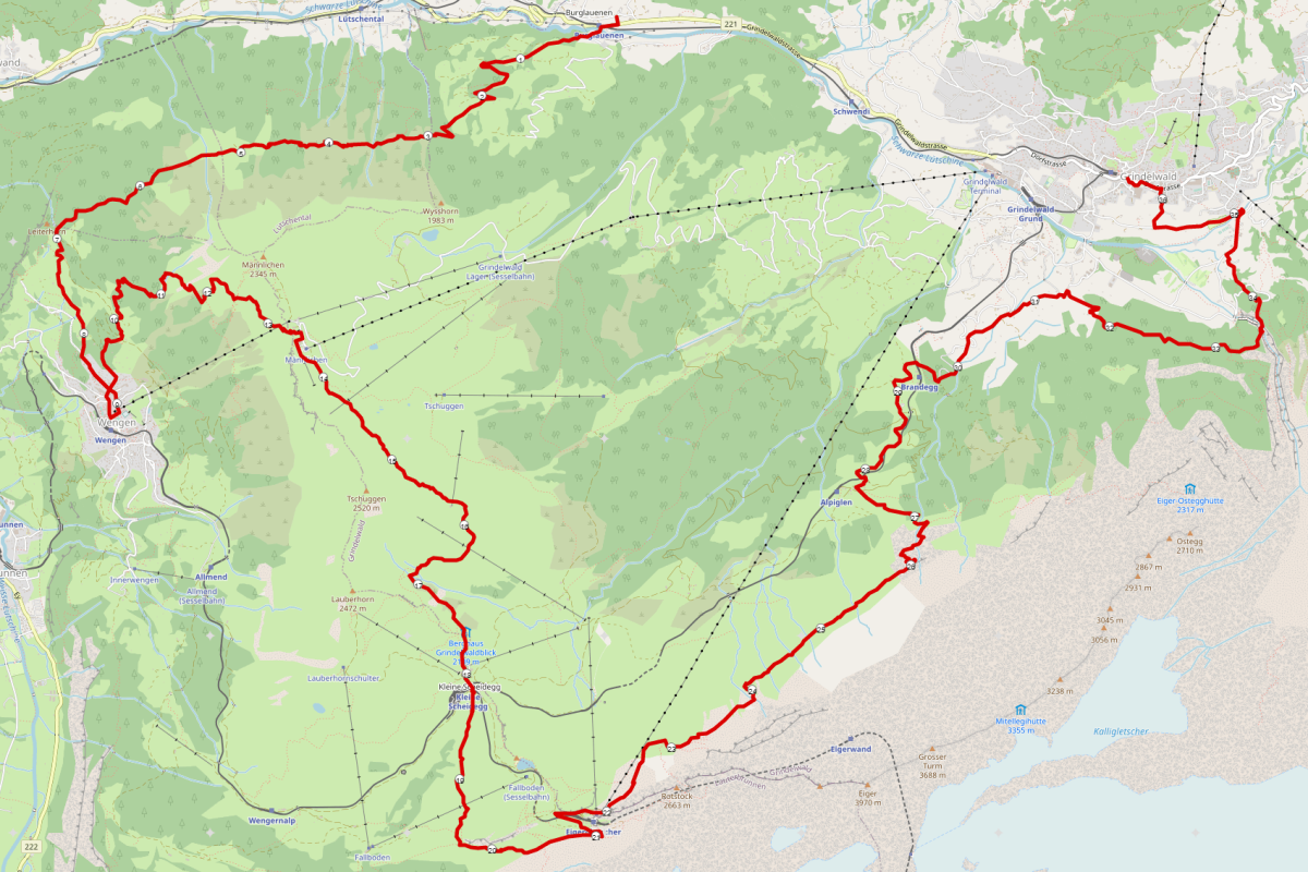 Die Strecke zum Eiger Ultra Trail E35 Strecke Eiger Ultra Trail E35