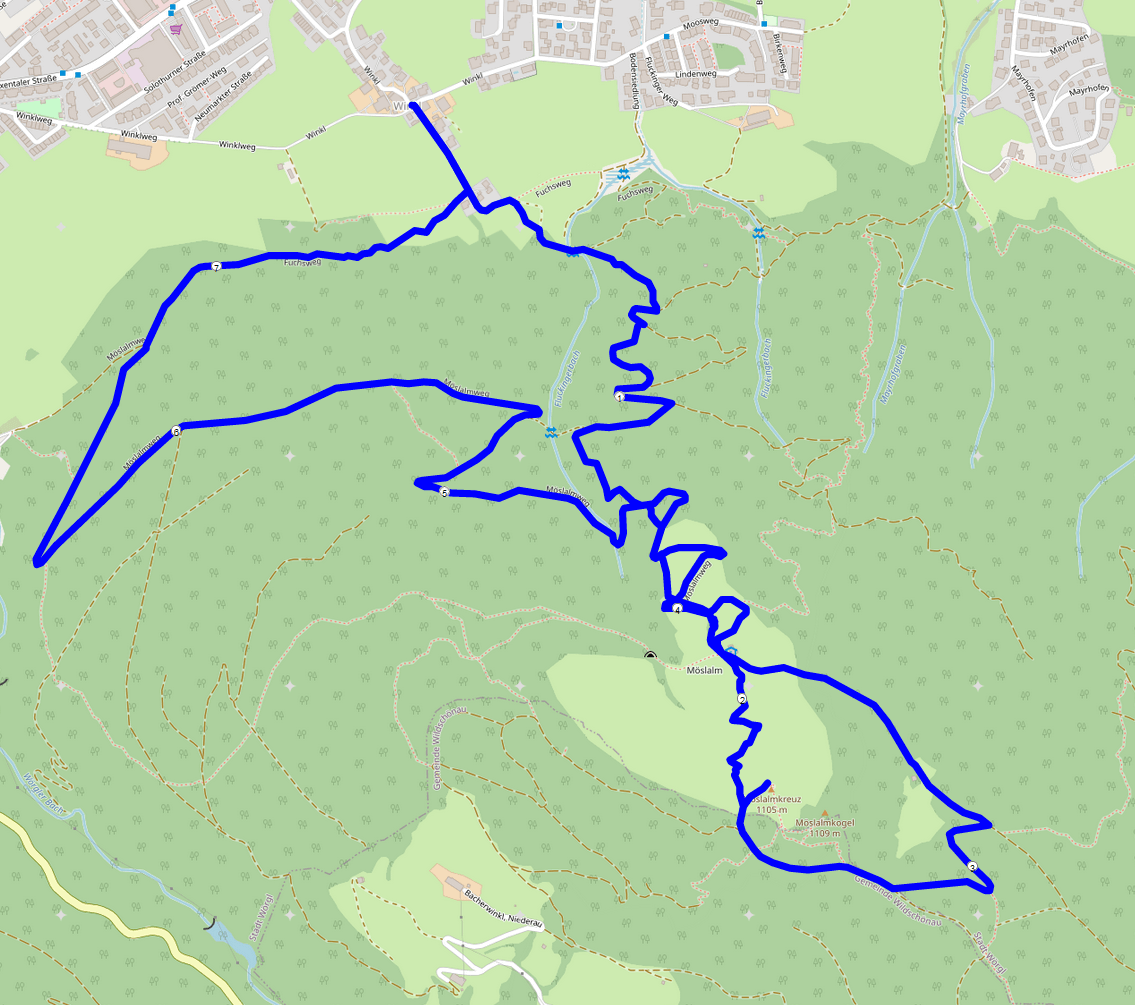 Möslalmkogel Strecke