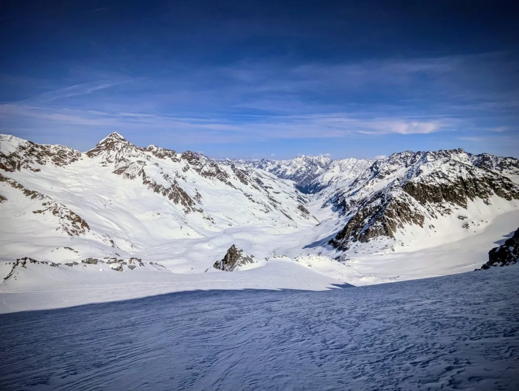 Nördliche Sexegertenspitze Skitour 09: Blick zurück Nördliche Sexegertenspitze Skitour 09: Blick zurück