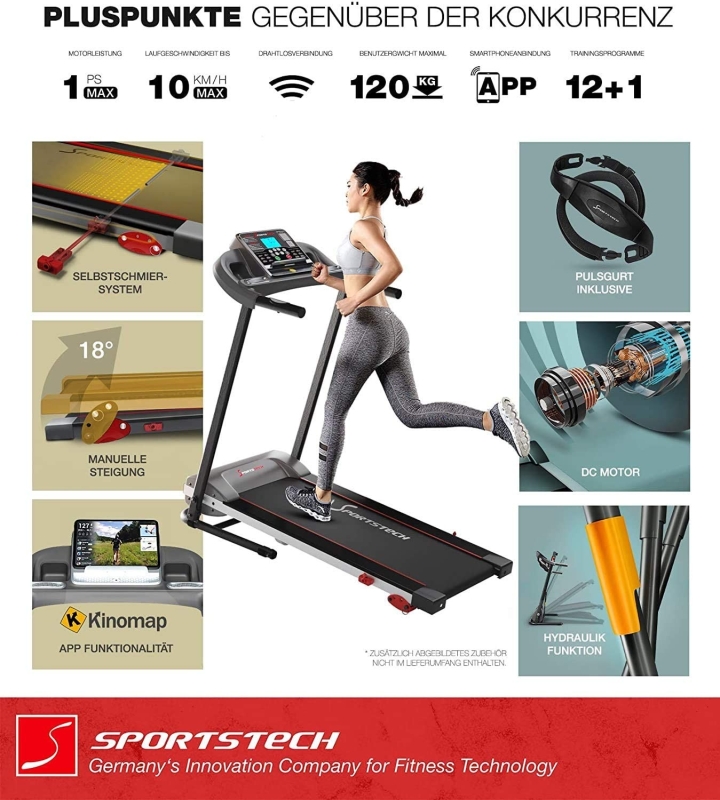 Sportstech F10 Laufband, Foto: Hersteller / Amazon Sportstech F10 Laufband, Foto: Hersteller / Amazon