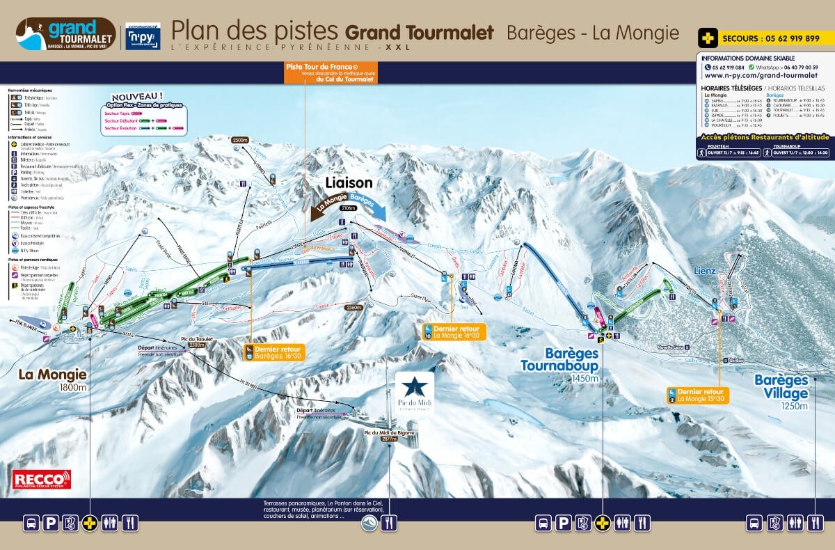 Grand Tourmalet Pistenplan Grand Tourmalet Pistenplan