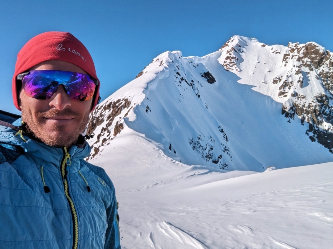 Skitour Schafhimmel 31: Selfie mit Schafhimmel. Skitour Schafhimmel 31: Selfie mit Schafhimmel.