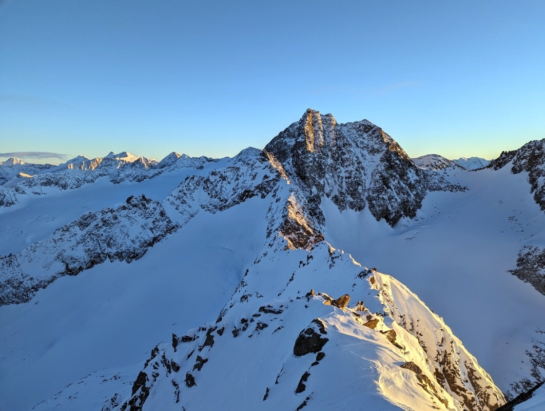 Blick von der Kuhscheibe auf die Wilde Leck im Winter 2024 Blick von der Kuhscheibe auf die Wilde Leck im Winter 2024