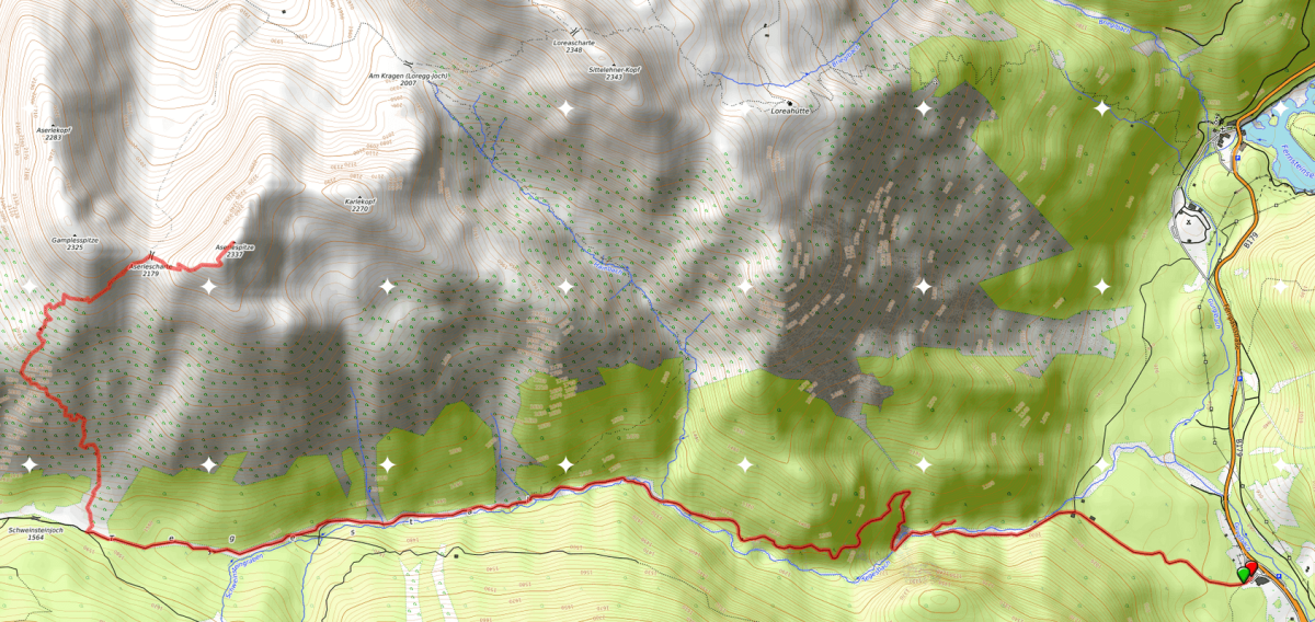 Aserlespitze Strecke Aserlespitze Strecke