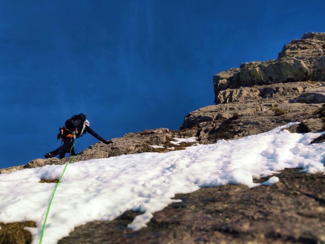 Aggenstein 17: Südwantkante 2. Seillänge Aggenstein 17: Südwantkante 2. Seillänge