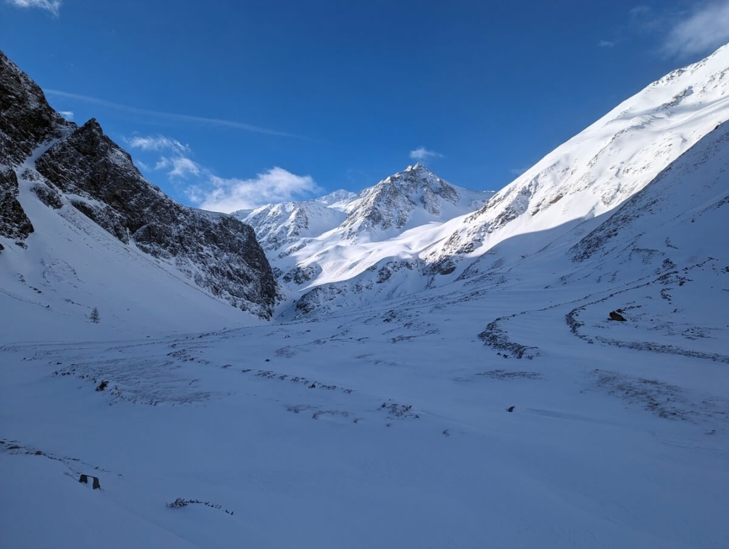 Kraspesspitz im Winter 2024 vom Kraspestal Kraspesspitz im Winter 2024 vom Kraspestal