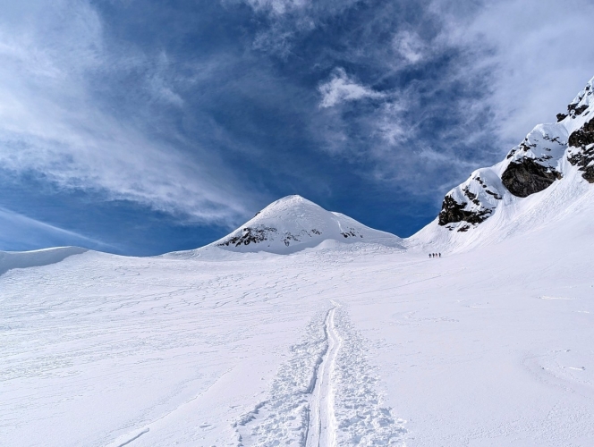 Skitour K2, Bild 22: Blick vom Mittleren Löcherferner zum K2