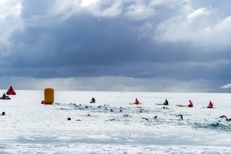 First up, a friendly swim at Kings Beach. (c) Chris Hitchcock for IRONMAN