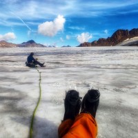 Hintere Schwärze - Normalweg 19: Pause am Gletscher