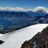 Weisskugel Normalweg 35: Blick vom Gipfelgrat zurück