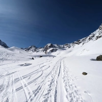Skitour Hoher Seeblaskogel 10: Hier nun bei der Abzweigung nach rechts. Geradeaus würde man Richtung Längentaler Weißerkogel aufsteigen.