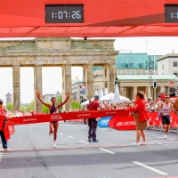 Melat Kejeta war die schnellste deutsche Läuferin beim Berliner Halbmarathon 2024 mit 67:26 Minuten.