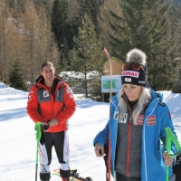Ricarda Haaser und Eva-Maria Brem beim Training für den Ski-Weltcup in Ofterschwang bei den Ehrwalder Wettersteinbahnen in Ehrwald.JPG