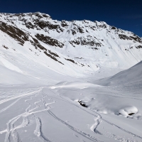 Skitour K2, Bild 10: Blick zurück Richtung Rifflsee.