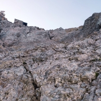 Jubiläumsgrat 16: Der Schlussabschnitt im freien Gehgelände auf den Grat vor der Zugspitze.
