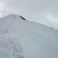 Eiskögele Skitour 34: Kurz davor aber noch ein letztes Foto bergauf Richtung Gipfel (versteckt).