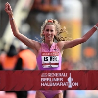 Esther Pfeiffer beim Berliner Halbmarathon