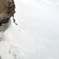 Eiskögele Skitour 36: Vorsichtiger Abstieg bevor die Genussabfahrt folgt...