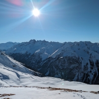 Skitour Schafhimmel 29: Blick ins Tal. Die Abfahrt wird definitiv ein Hochgenuss.