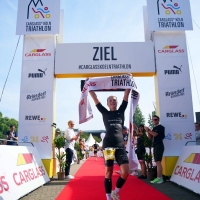 Köln Triathlon 2023 mit Siegerin Carolin Meyer, Foto: © Köln Marathon