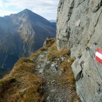 Bergtour-Ankogel-30: Kurzer versicherter, aber sehr einfacher, Abschnitt