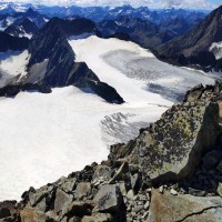 Ruderhofspitze 28: Blick vom Gipfel auf den Gletscher