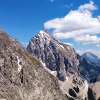 Höllkopf Aufstieg 12: Die Griesspitzen (links) und ganz rechts die Wankspitze - das zweite Gipfelziel der Tour.