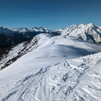 Skitour Glanderspitze 13: Blick zurück und Richtung Bergstation