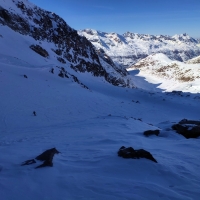 Scheiberkogel Skitour 33: Nach dem Abstieg über den Steig folgt die Genussabfahrt.