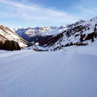 Scheiberkogel Skitour 03: Wer vor Betriebsbeginn startet, sollte aber definitiv den Aufstieg über die Piste nehmen.