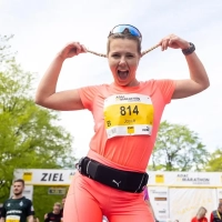 Joyce Hübner beim Hannover Marathon