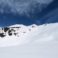 Skitour Heimspitze 11: Auf den Schafbergböden flacht das Terrain kurz ab.