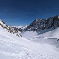 Skitour Hoher Seeblaskogel 12: Blick zurück auf den Aufstiegsweg.