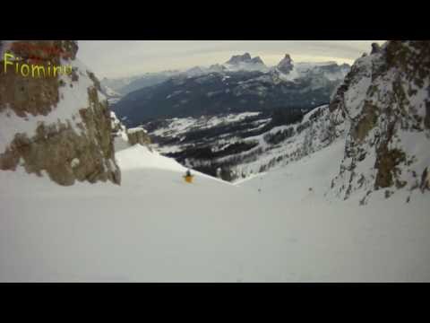 Skiing in Cortina d&#039;Ampezzo  - Forcella Rossa - pista nera sulle Tofane